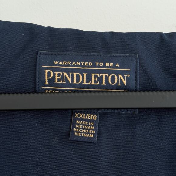 Pendleton Jacket Womens XXL Navy Overcoat Canvas Rain Coat Parka Lined Hooded - Picture 4 of 9
